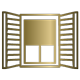 Shutters with blackout blinds icon