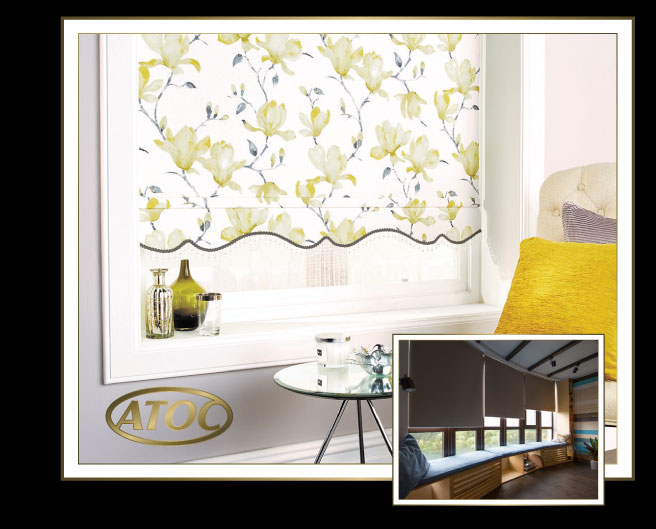 Motorised roller blinds with cassette for bi-fold or sliding doors